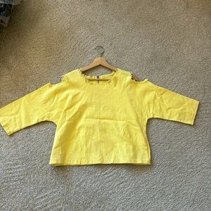 Open-Shoulder Cropped Sweatershirt